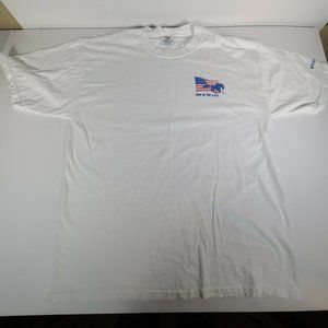 Jerzees Unisex XL White Ride in the USA Patriotic American Flag IverCare T-Shirt